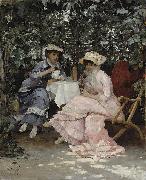 Hugo Birger Sitting under the Arbour painting